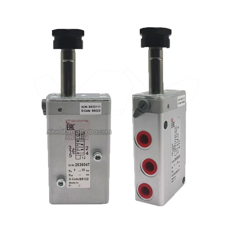 

2636000 2636047 Indirect Solenoid Actuated Spool Valves 26360 80207 5/2 Way Solenoid Valve for Gas Control OEM Customization