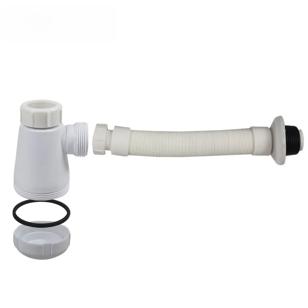 

Adjustable Flexible Sink Drain Hose With P-Trap Anti-odor Basin Waste Pipe For Bathroom Vanity Sink Plumbing