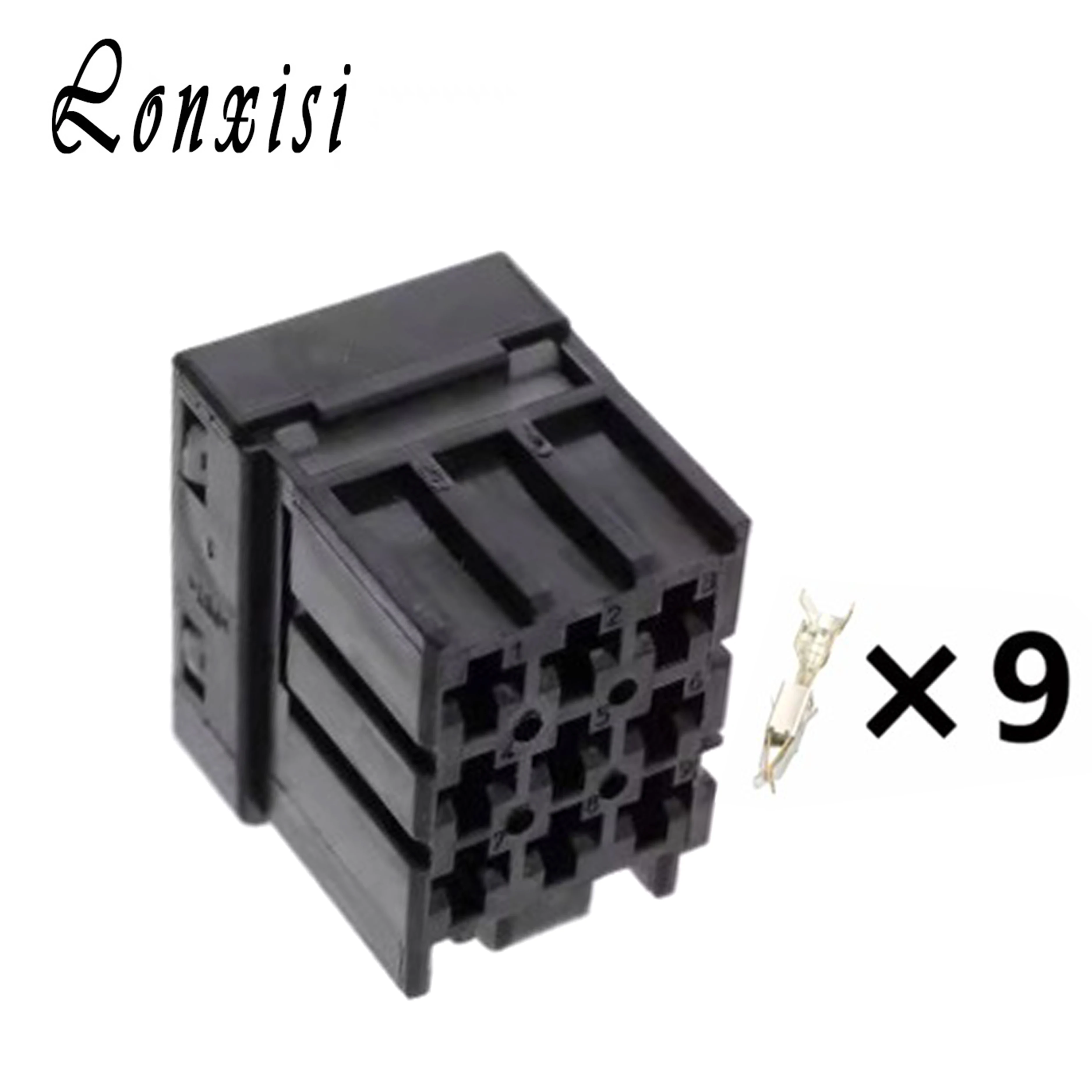 

1/5/10/20/50 Sets 9 Pin 2-968307-2 1-968307-2 Female Connector Black White Automotive Power Amplifier plug For Fuse box