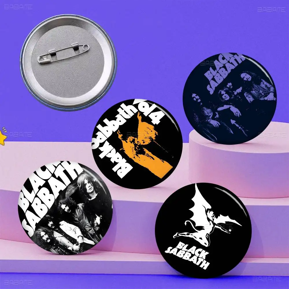 B-Black Sabbath Band Anime Button Pin Handmade Brooch for Clothes Cartoon Badge Backpack Decoration Jewelry Accessories