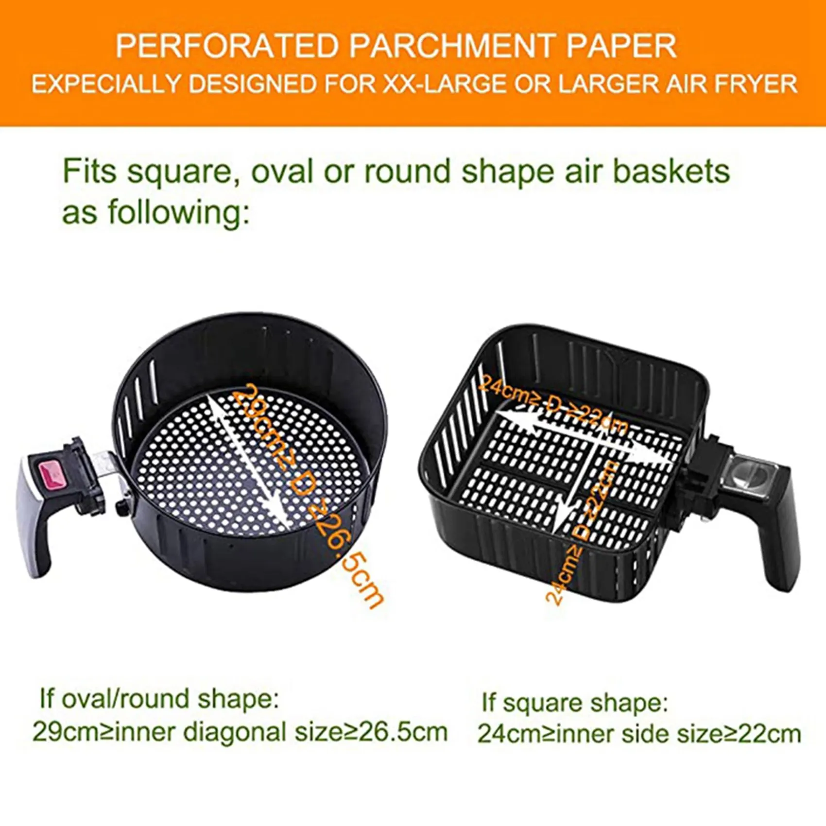 Air Fryer Parchment Paper Liners(9x9 Inch) 200Pcs Large Compatible for xxL Philips, NuWave Brio, Chefman Air fryer Oven