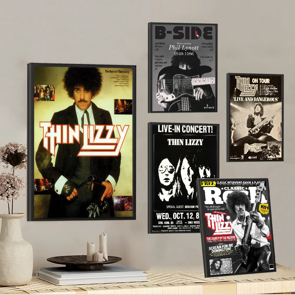 Classic Rapper Thin Lizzy Band Good Quality Prints and Posters Waterproof Paper Sticker Coffee House Bar Posters Wall Stickers