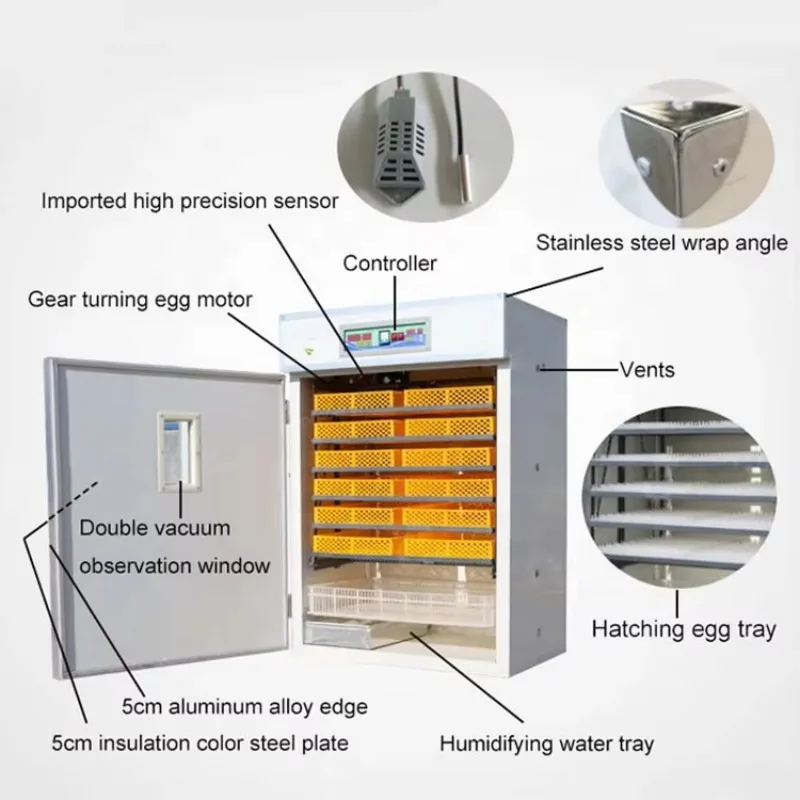 2026 Egg Incubator Machine, Model 528 Automatic Hatching for 500 Duck Chicken Eggs | Commercial Poultry Hatching Equipment