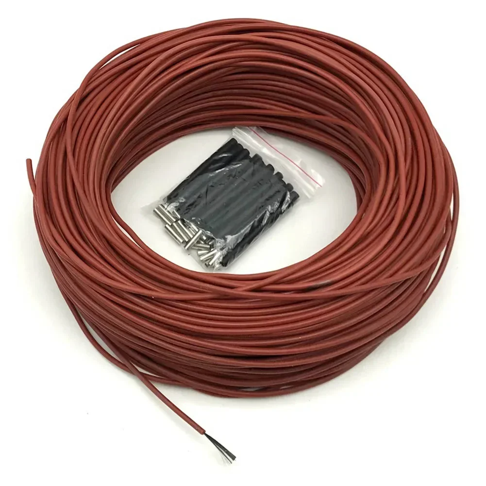 Cavo di riscaldamento caldo da pavimento 12K 33ohm/m Fili di nastro di riscaldamento elettrico in fibra di carbonio Bobina di filo di riscaldamento 15m 30m