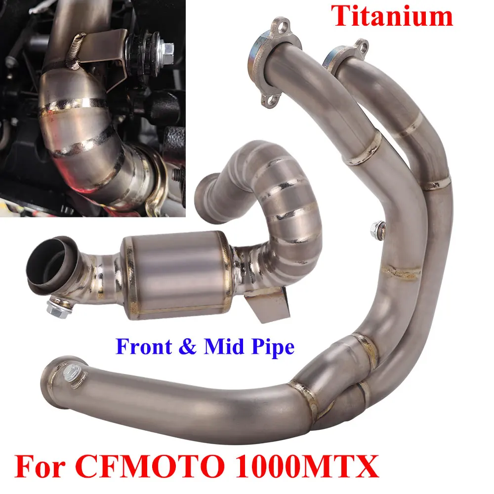 Titan-Auspuffanlage für CFMOTO 1000MT-X Motorrad: Vorderes Verbindungsrohr, Mittelrohr, Slip-On-Auspuffsystem, passend für Original-Schalldämpfer
