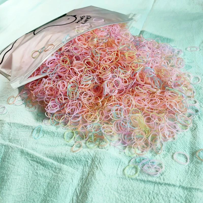 500 stücke Mädchen Bunte Einweg Gummiband Elastische Haarbänder Stirnband Kinder Pferdeschwanz Halter Bands Kinder Haar Zubehör – Detail 13