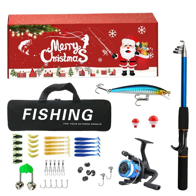 

Fishing Pole Set Portable Fishing Tools Set Lightweight Telescopic Fishing Rod and Reel Combos with Storage Bag for Saltwater