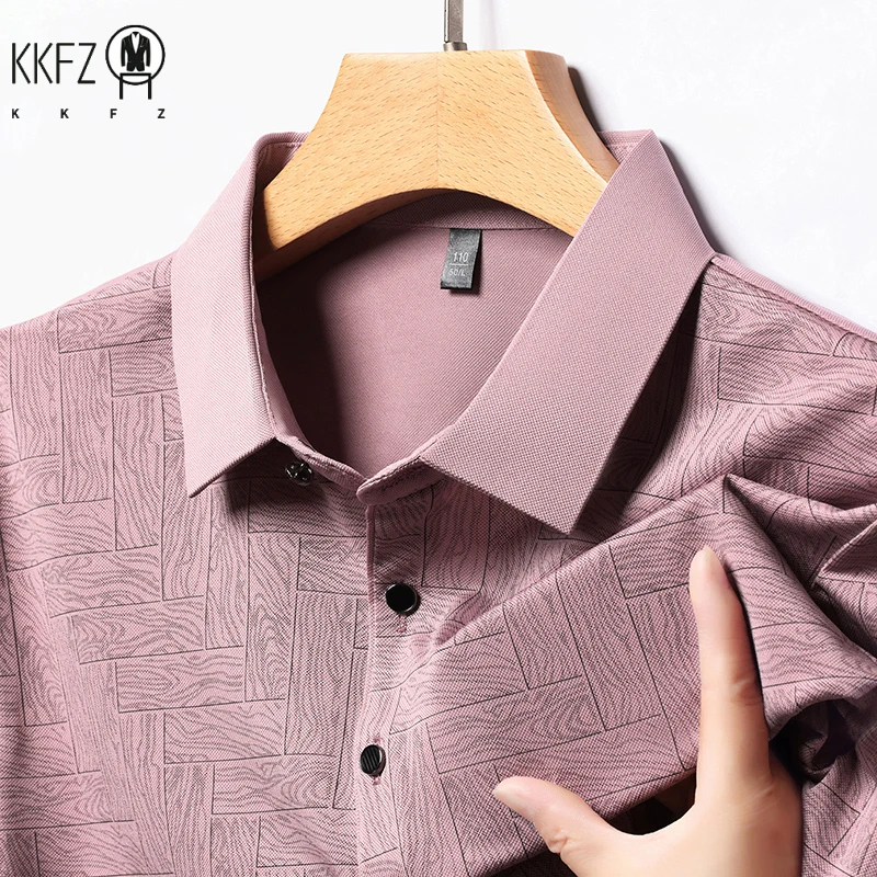 Neues Herren-Business-Casual-Kurzarmshirt, einfarbiges Poloshirt, modisches, atmungsaktives, bequemes, vielseitiges Oberteil