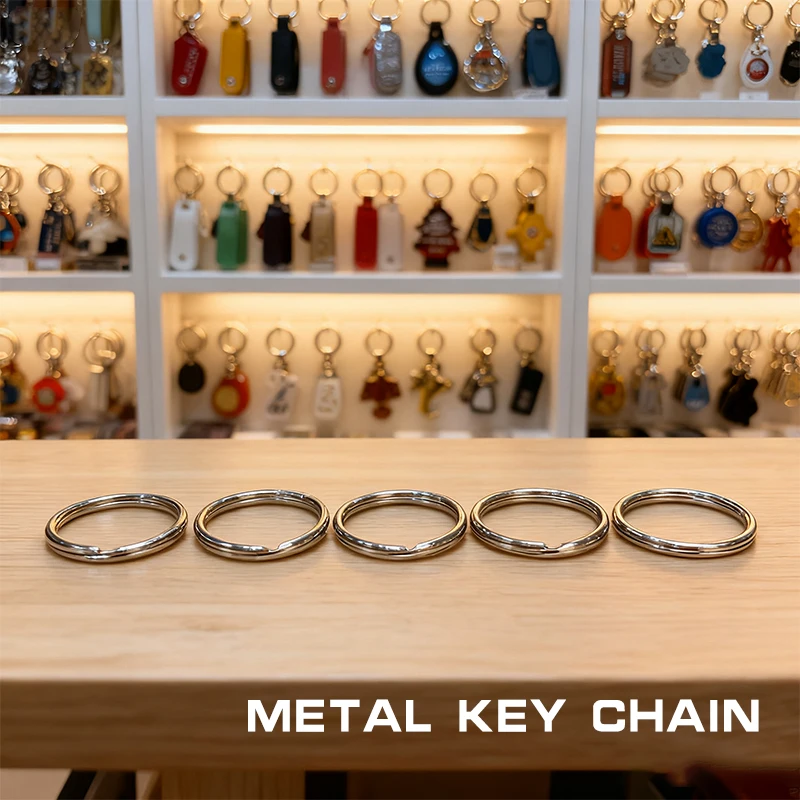 100pcs/lot Key Rings DIY Metal Key Holder Split Rings Hoop Metal Loop Keychain