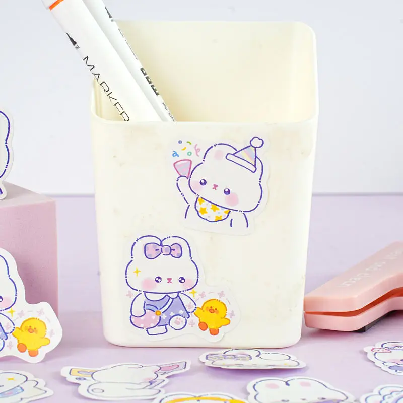45pcs PVC Cute Pet Cartoon Kawaii Animal Society Collage. Rich in Content and Various Elements Fun Children\'s DIY Cups Stickers