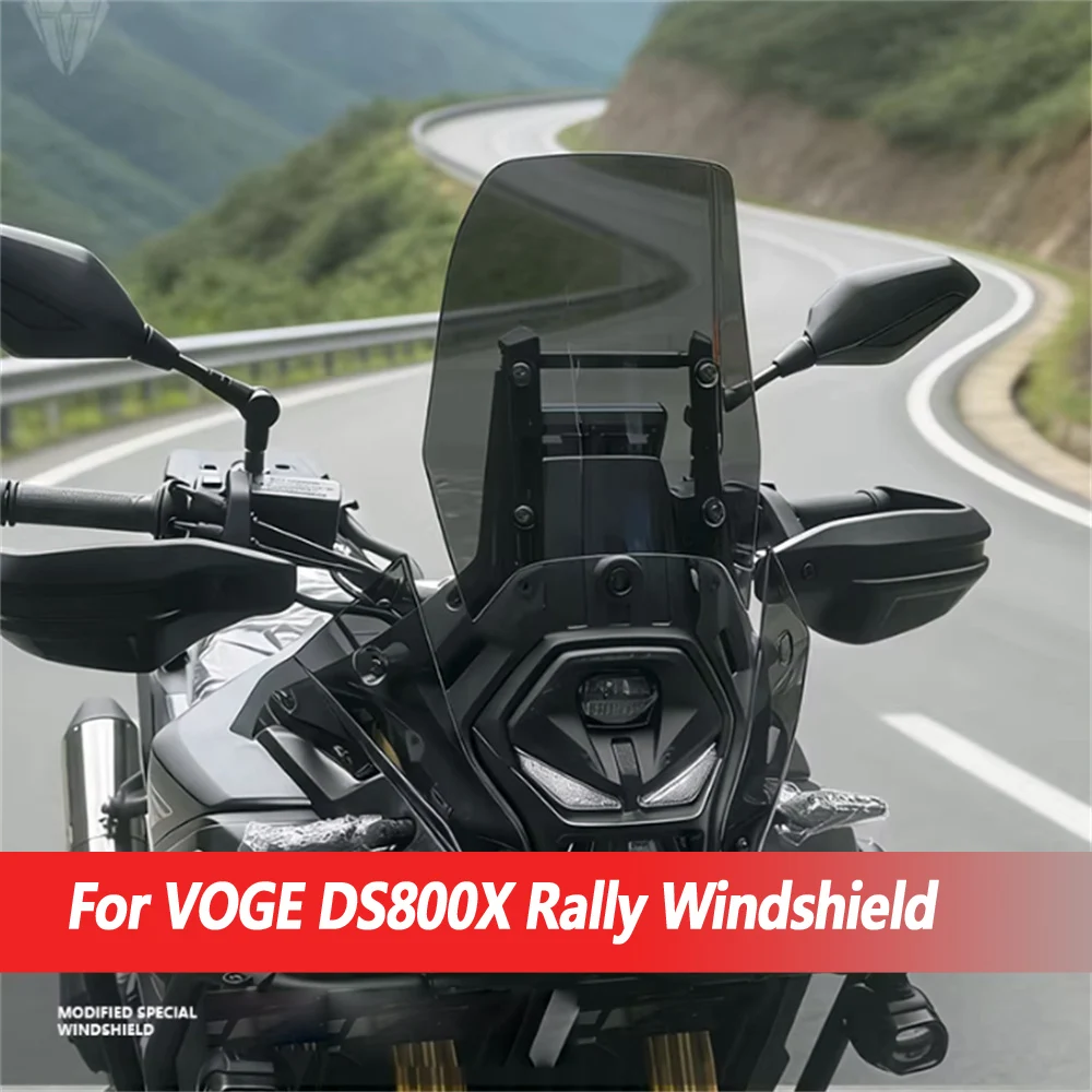 

For VOGE DS800X Rally windshield modification with raised front windshield chest guard and left and right side windshields
