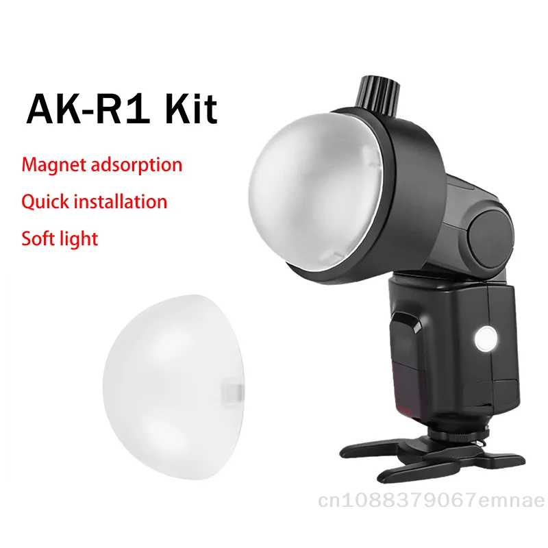 [ZS]1Pc AK-R11 Magnetic Dome Diffuser Replacement For V1 Round-Head Flash/for AD200/AD200Pro/for Flash Series V1/S-R2 Spare Part