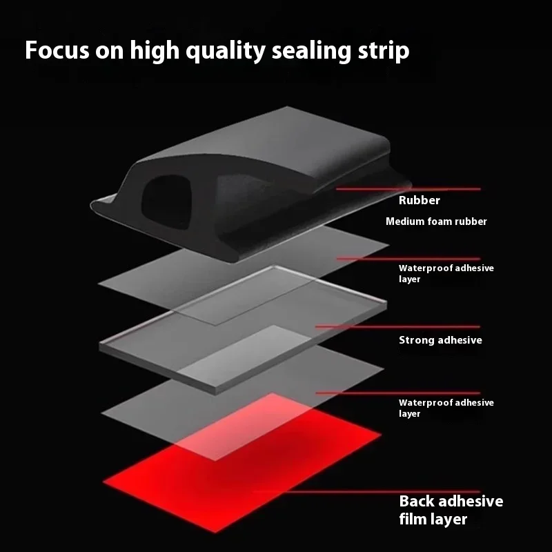 For Xpeng G6/P7i/G9 Car Door Sealing Strip Four Doors Sound Insulation Waterproof Rubber Strip Noise Reduction Auto Accessories