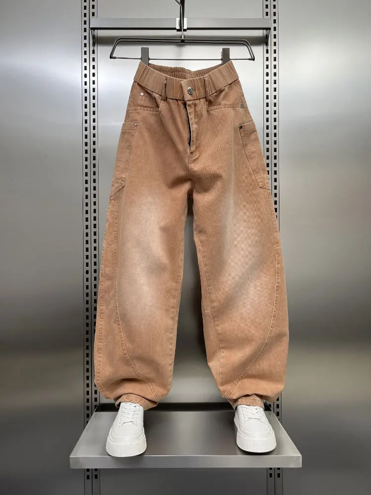 

Мужские джинсы в стиле ретро, свободные, в американском стиле, широкие штанины, модные, брендовые, весна 2025, молодежная одежда