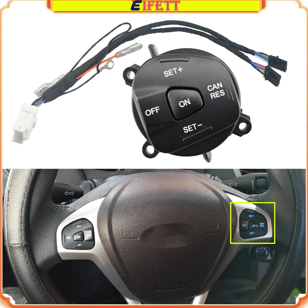

2 Backlight Colors To Choose Steering Wheel Cruise Control Switch Button For Ford Fiesta MK7 MK8 ST Ecosport 2013 - 2015