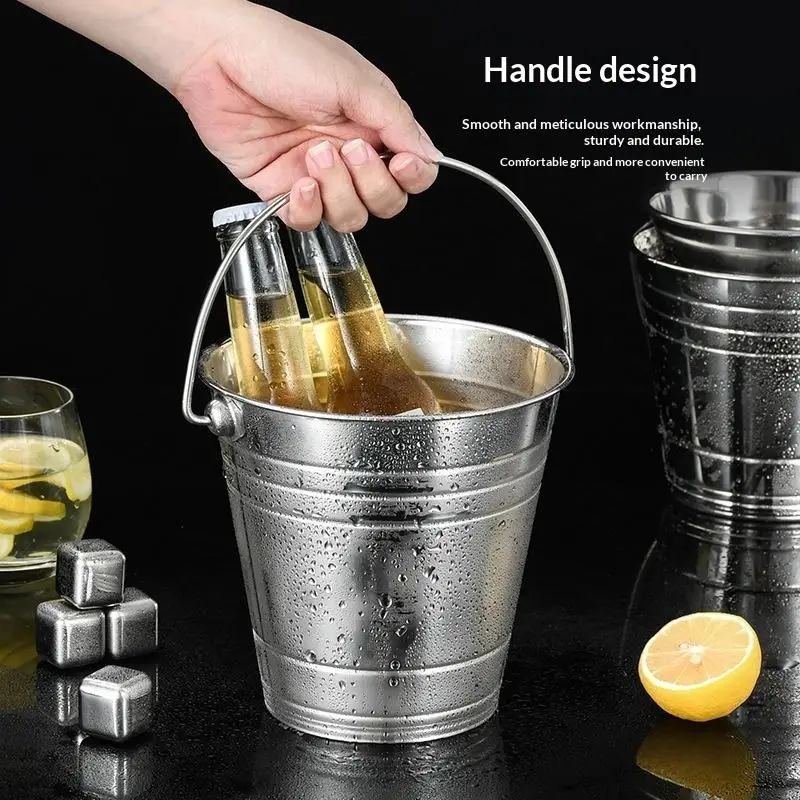 Thickened Stainless Steel Ice Buckets Are Ideal For Bars Karaoke Rooms Family Gatherings Outdoor Picnics And Beverage Chilling