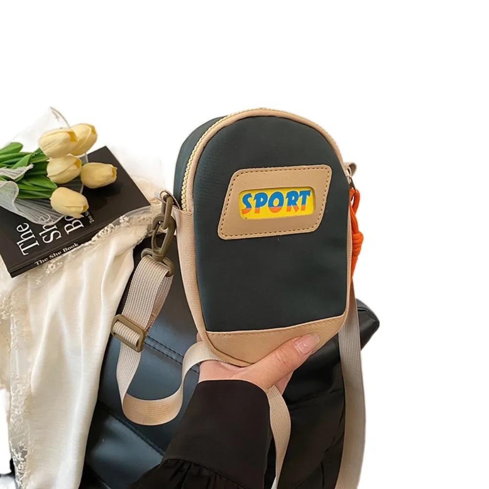 

Casual Canvas Crossbody Bag Sports Style Adjustable Strap Small Square Bag Large Capacity Single Shoulder Mobile Phone Pouch