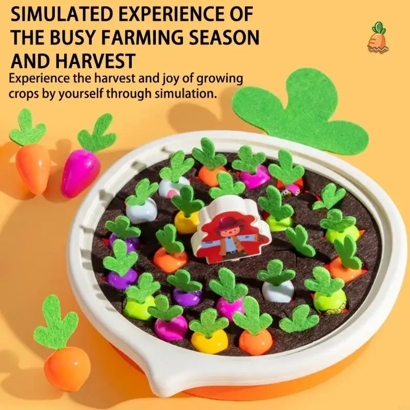 Colorful Carrot Harvest Educational Game For Ages 3+ Strengthens Hand Eye Coordination Using 15UB