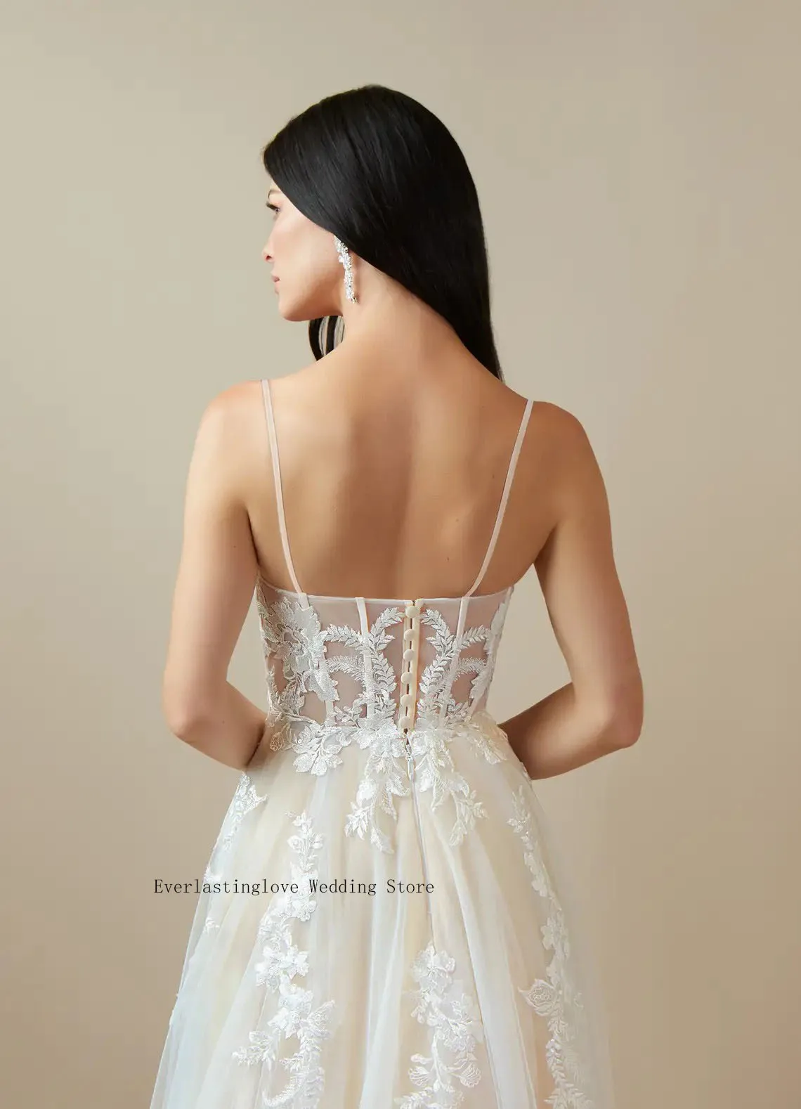 Robe de Mariée Trapèze en Dentelle Élégante avec Appliques en Forme de Cœur, pour Patients Adultes, 2024