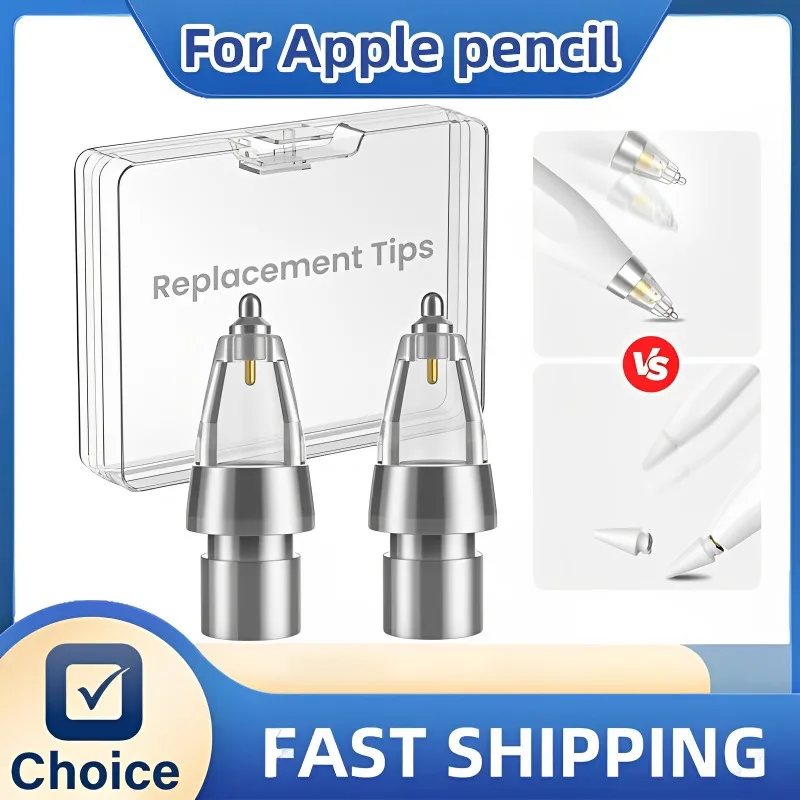 

4/1PCS Replacement Tips for Apple Pencil 2nd Gen/1st Gen Metal Pencil Nibs Precise Control for IPad Pencil Anti-slip Silent Tips