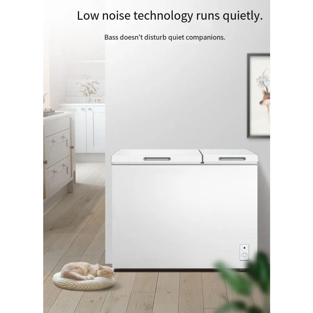 10.0 Cubic Feet Chest Freezer, with Lock and 1 Removable Basket Low Noise Free Standing