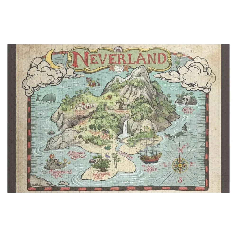 Anime Neverland Map Jigsaw Puzzle, Personalizado com foto, Iq