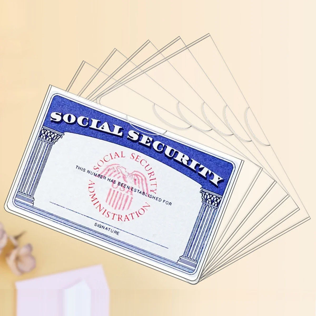8/10/20 قطعة غطاء حماية لبطاقة PVC، أكمام حاملي البطاقات، مناسبة للأمن الاجتماعي والتأمين الطبي وبطاقات الائتمان