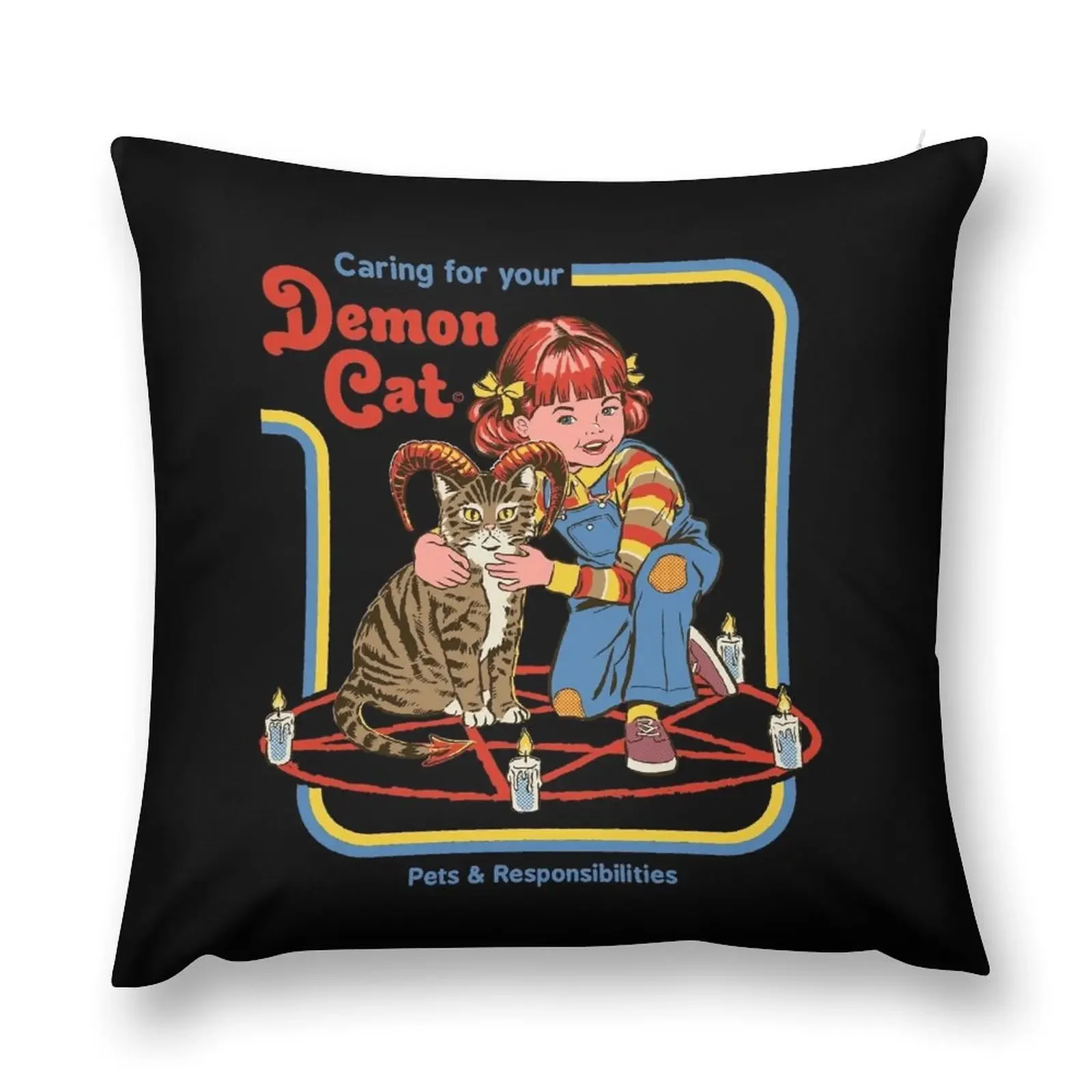 

Caring For Your Demon Cat Throw Pillow Couch Pillows christmas pillow case pillow