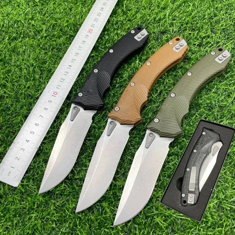 

M390 CNC water mill blade G10/carbon fiber carving handle, portable folding knife for outdoor camping