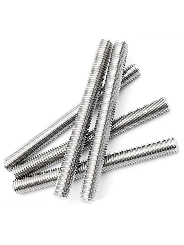 M2 M2.5 M3 M4 M5 M6 M8 M10 M12M14M16M18M20 304 Stainless Steel Full Thread Rod Screw Rod Headless Bolt Thread Full Threaded Stud