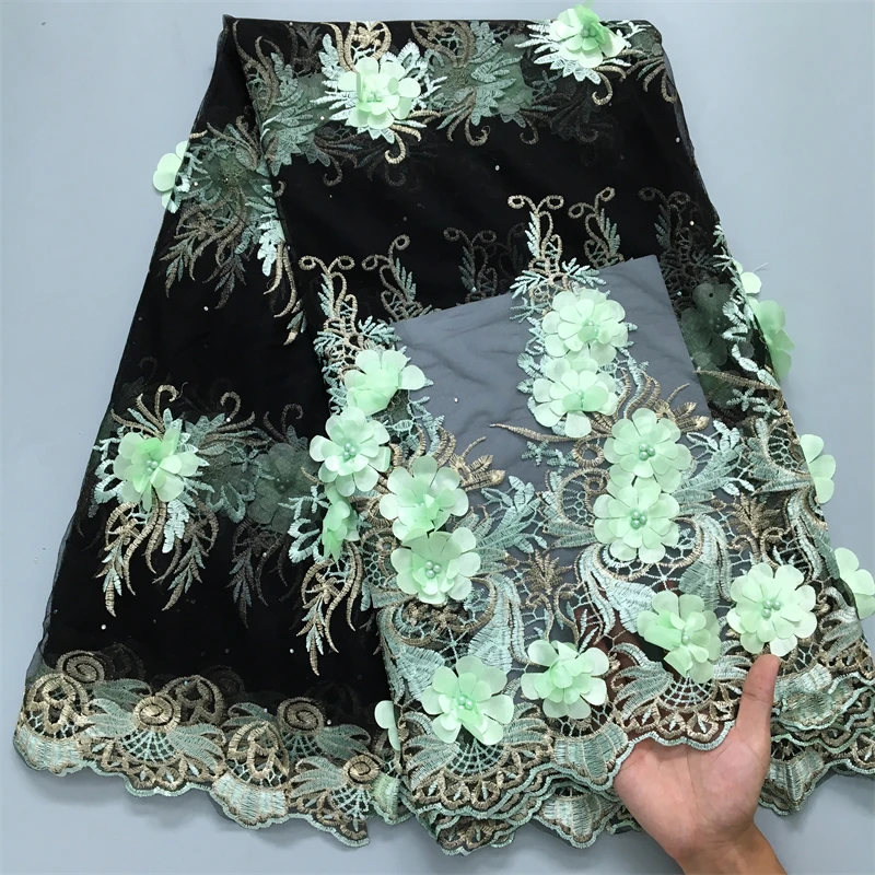 

SJD LACE African Beads Mesh Lace Fabric 3D Wedding Dresses 2024 High Quality Nigerian French Beads Net Lace for Women Party 1312