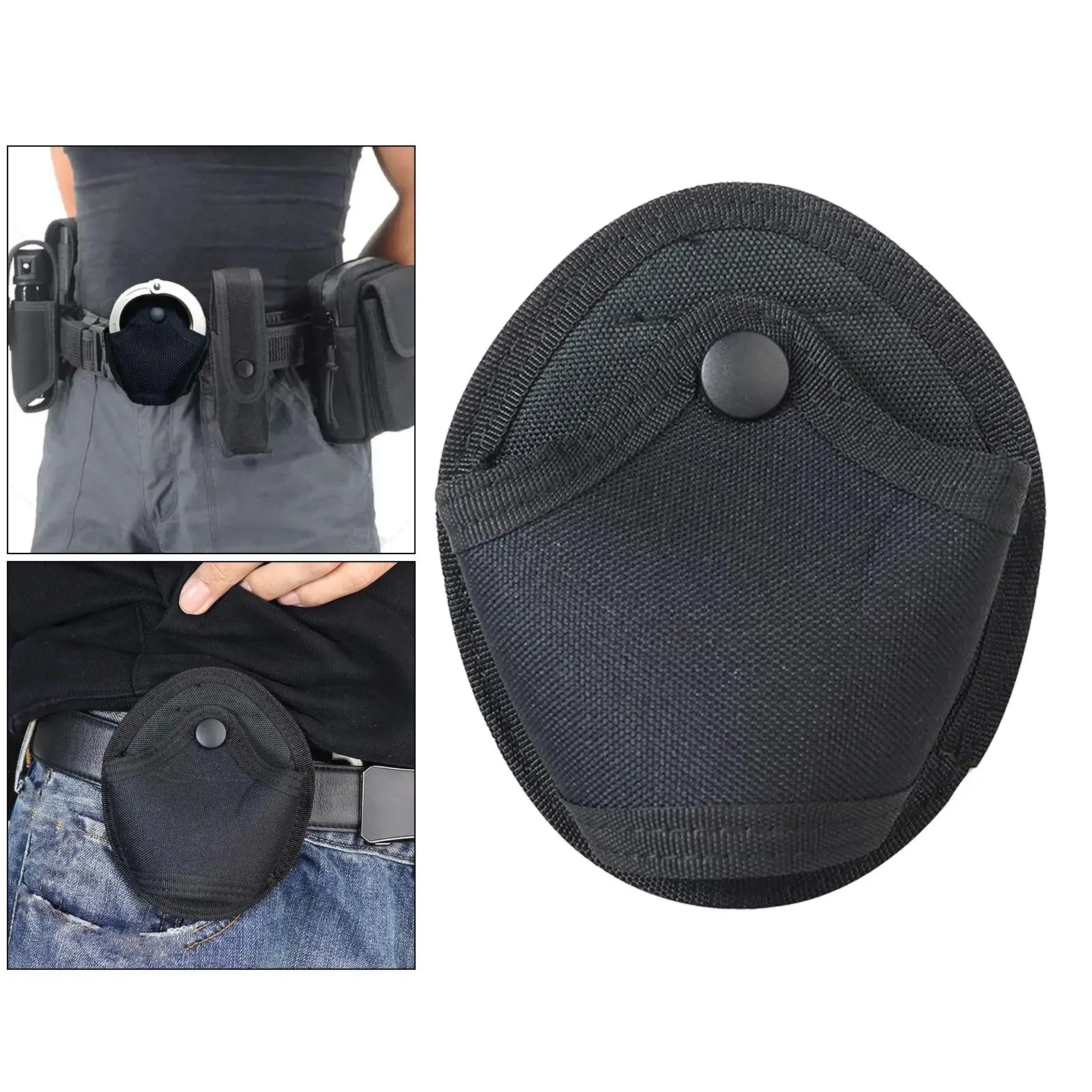 Durable Nylon Black Handcuffs Storage Case Hunting Utility Holster Holder Bag