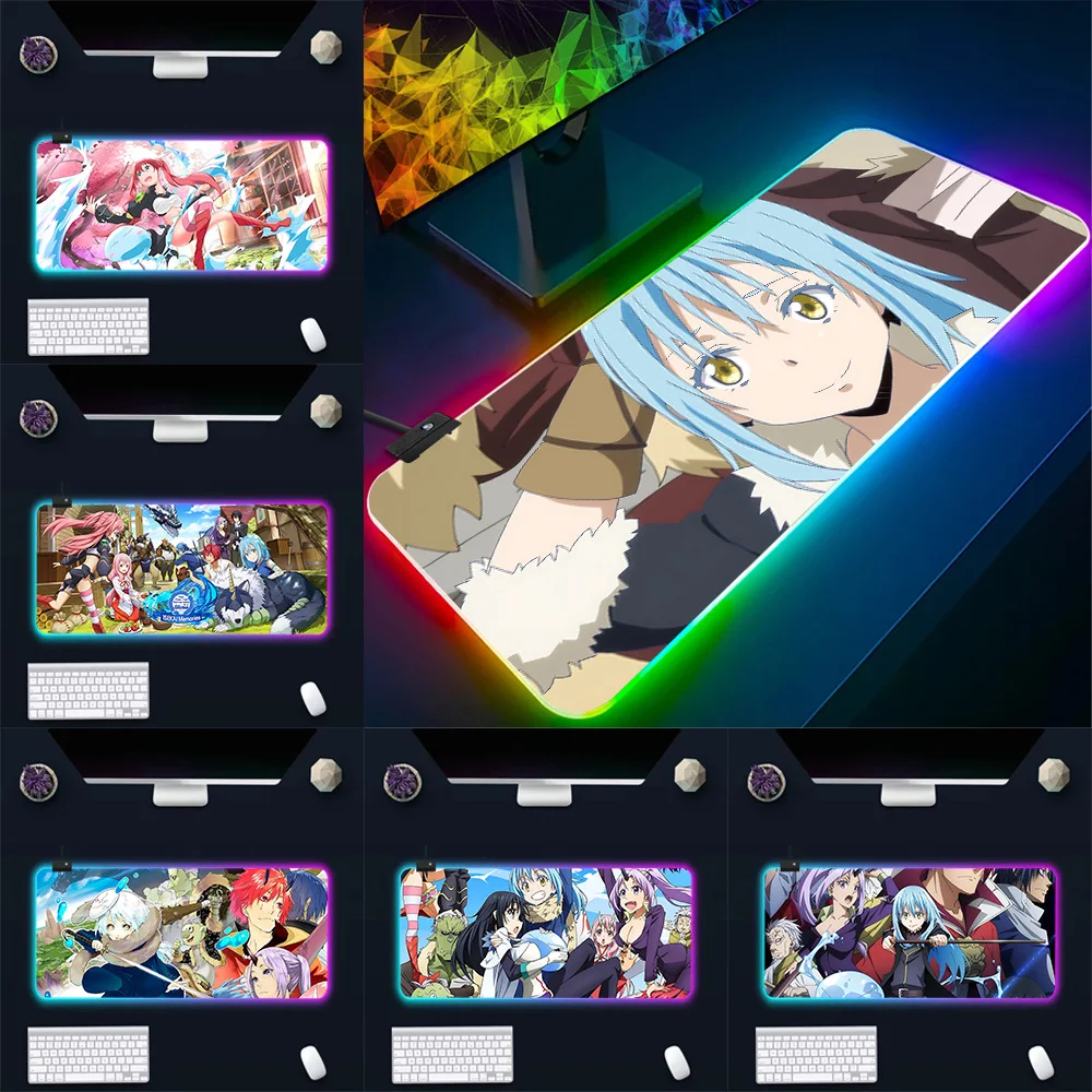 

That Time I Got Reincarnated As A Slime Anime RGB Pc Gamer Keyboard Pad LED Glowing Mouse Mats Rubber Gaming Computer Mausepad