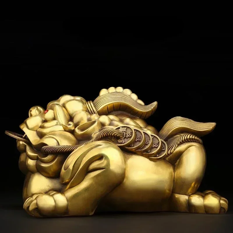 Attract Wealth Copper Gold Toad Ornament Unicorn Living Room Entrance Office Store Sculptures