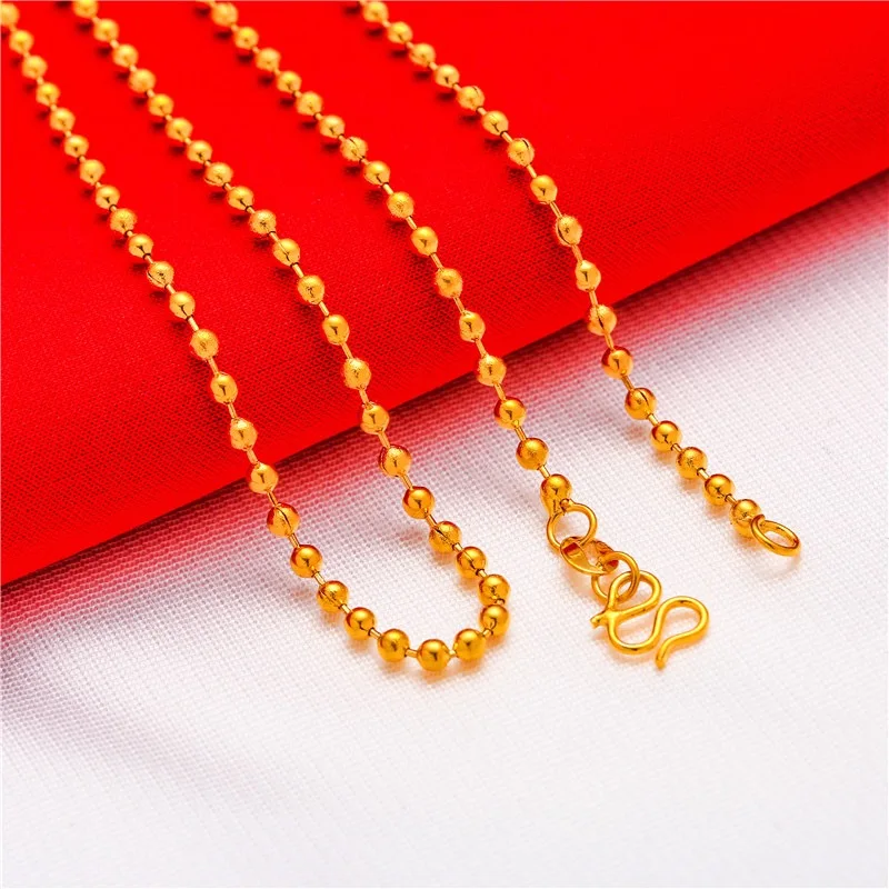 Fashion Gold Store Same Style Men's and Women's Gold Necklace Hollow Buddha Beads Luxury Beautiful Jewelry 9999 24K Real Gold