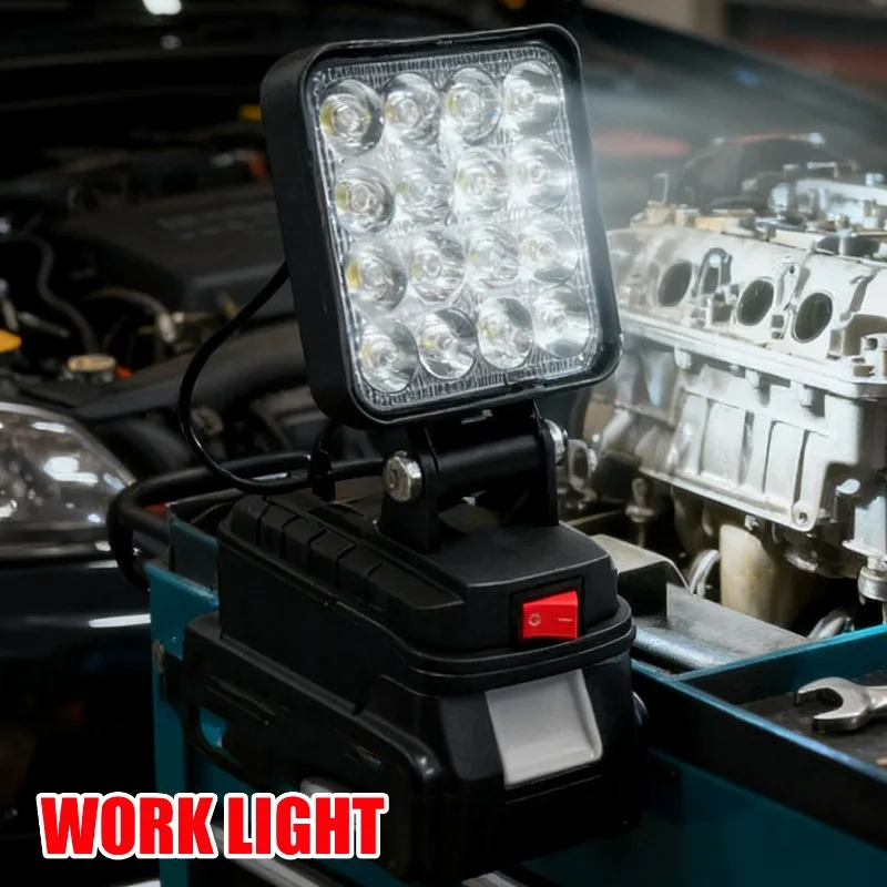 في الهواء الطلق مصباح يدوي لماكيتا 14.4 فولت-18 فولت بطارية ليثيوم أيون LED العمل ضوء الطوارئ الصيد مصباح يدوي أدوات الإضاءة على المدى الطويل