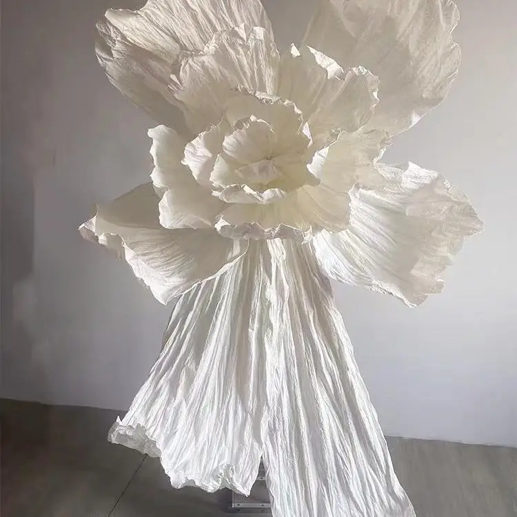 

Large paper art white beauty flower handmade pleated paper beauty crafts ورق شفاف ラッピング Wedding Birthday anniversary Party