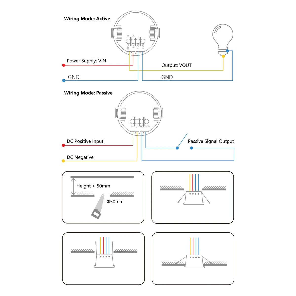 24G Millimeter Wave Based Human Presence Sensor for Zigbee Ceiling Use with Light Sensor Support for Tuya Integration
