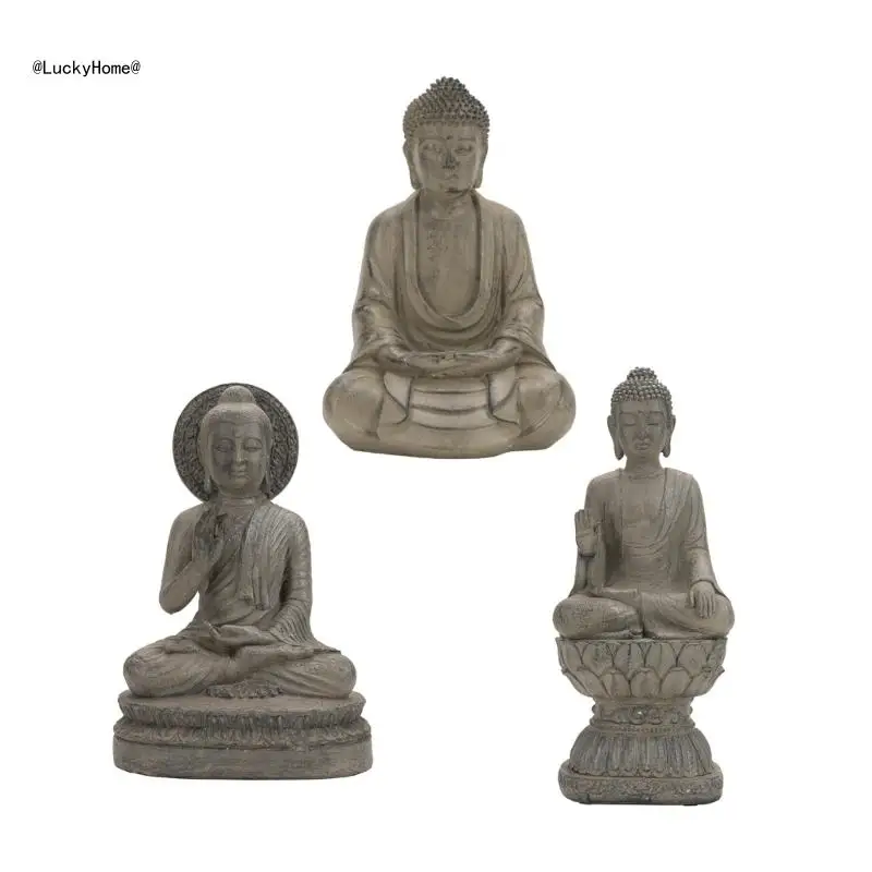 

Meditating Buddhas Resins Statue Figurine Tranquilities Home and Office Decors 11UA