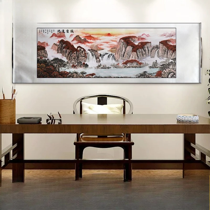 Paper-cut scroll decorative painting, multi-layer color set, three-dimensional large handmade luck