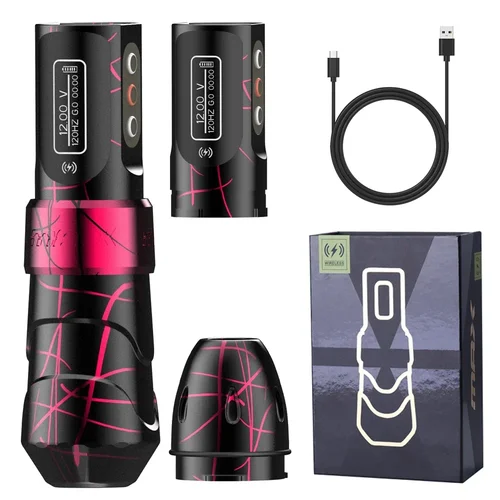 Máquina de tatuaje rotativa inalámbrica profesional Flux Max, máquinas para maquillaje permanente, pantalla Digital LED, suministro de pluma de tatuaje de 3,5mm