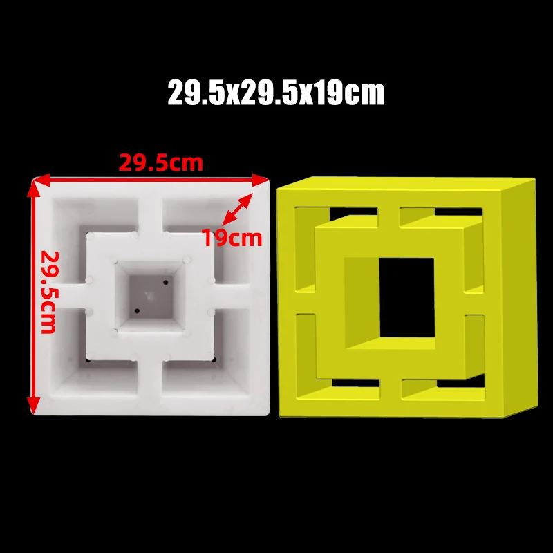 

Wall Decoration Cement Flower Window Mold 29.5 * 29.5 * 19Cm Chinese Style Exterior Wall Hollow Shape Concrete Flower Brick