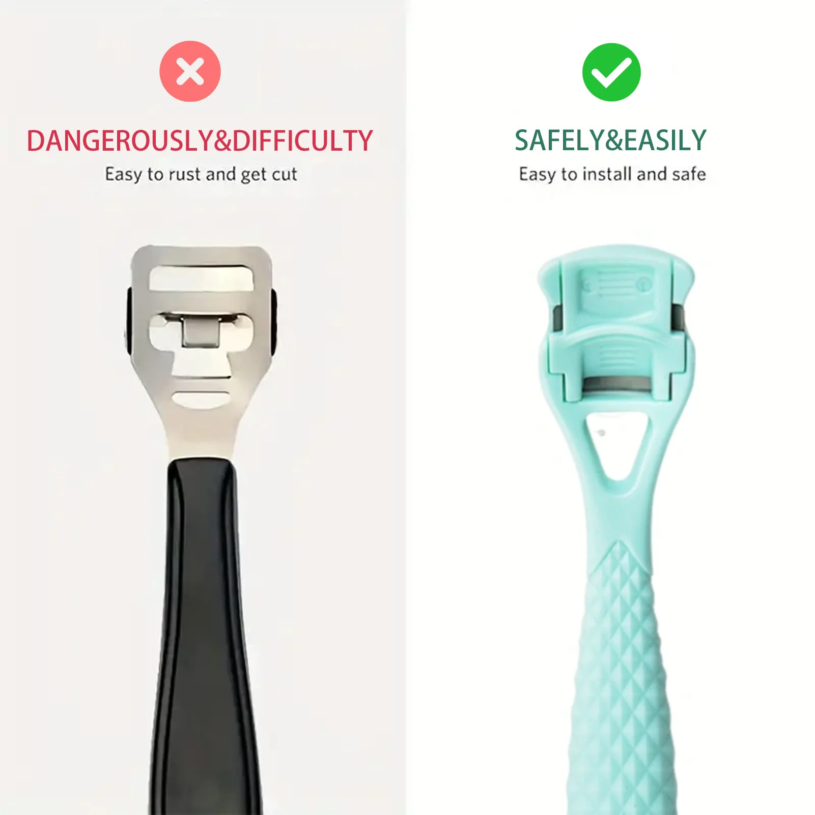 2 pçs pé removedor de pele morta ferramentas de cuidados com os pés ferramenta de pedicure de aço inoxidável remoção de calos de pele morta