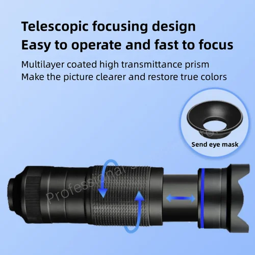 Imagen 2 del producto 36X lente de cámara de teléfono móvil Clip en teleobjetivo cámara de teléfono móvil teleobjetivo Camping caza deportes lente de telescopio óptico