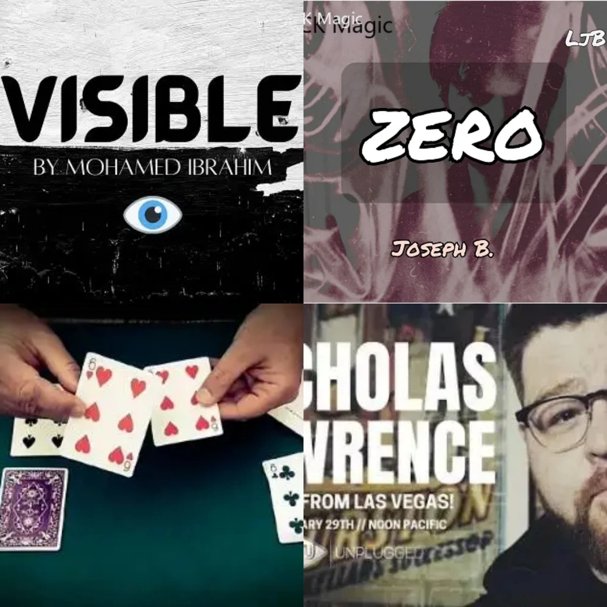 Visible by Mohamed Ibrahim，Zero By Joseph B，Caxton's Cards by Paul Gordon，Nicholas Lawrence Online lecture - Magic Tricks