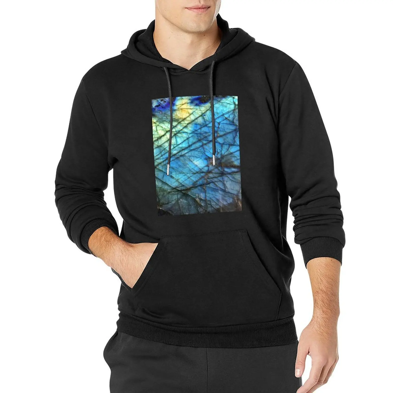 Royal Blue Labradorite Pullover Hoodie men's clothing blouse streetwear men men hoodie