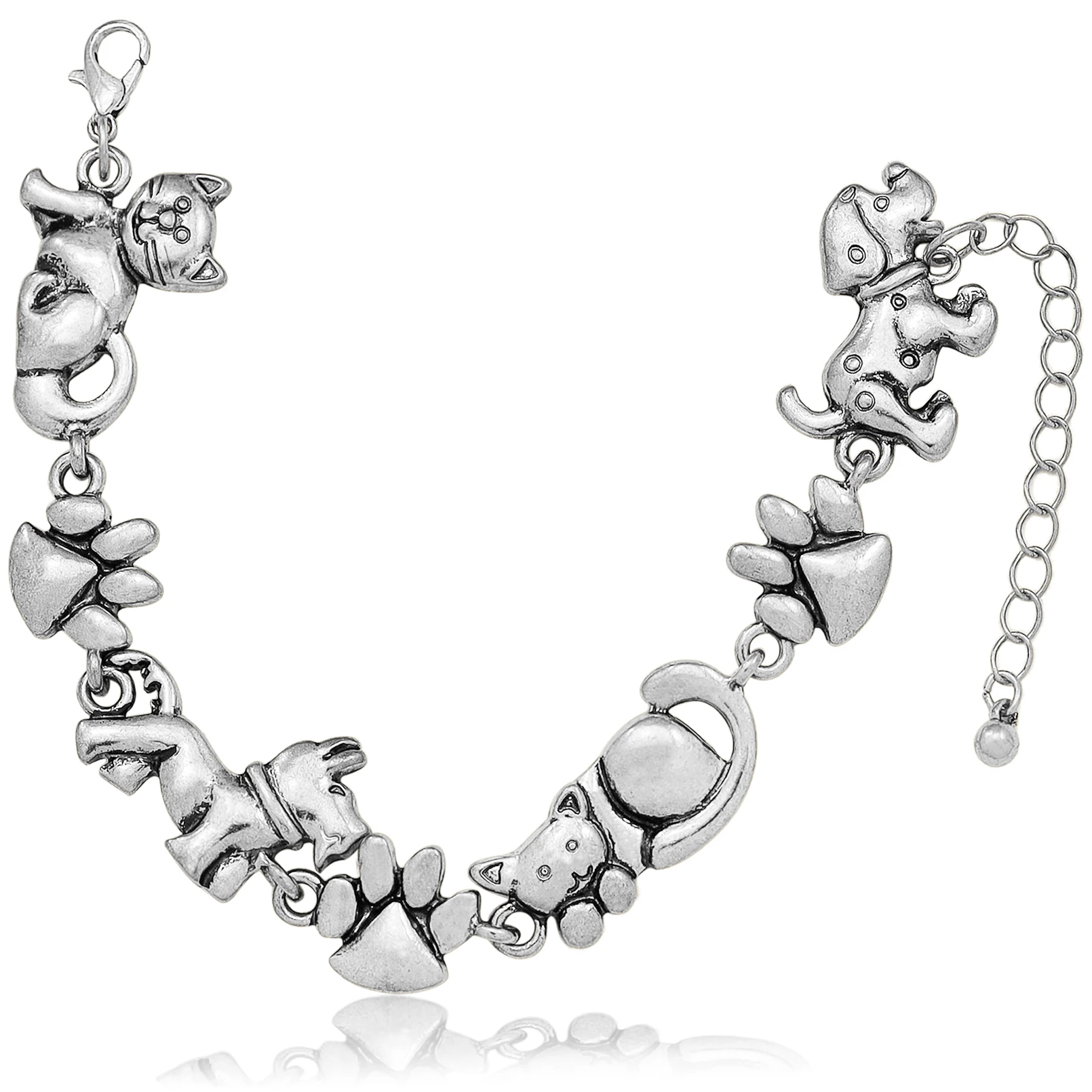 Niedlichen Hund Anhänger Armband Vintage Charms Glieder kette Armreif für Frauen Unisex Schmuck Zubehör freundliche Freundschaft Geschenke