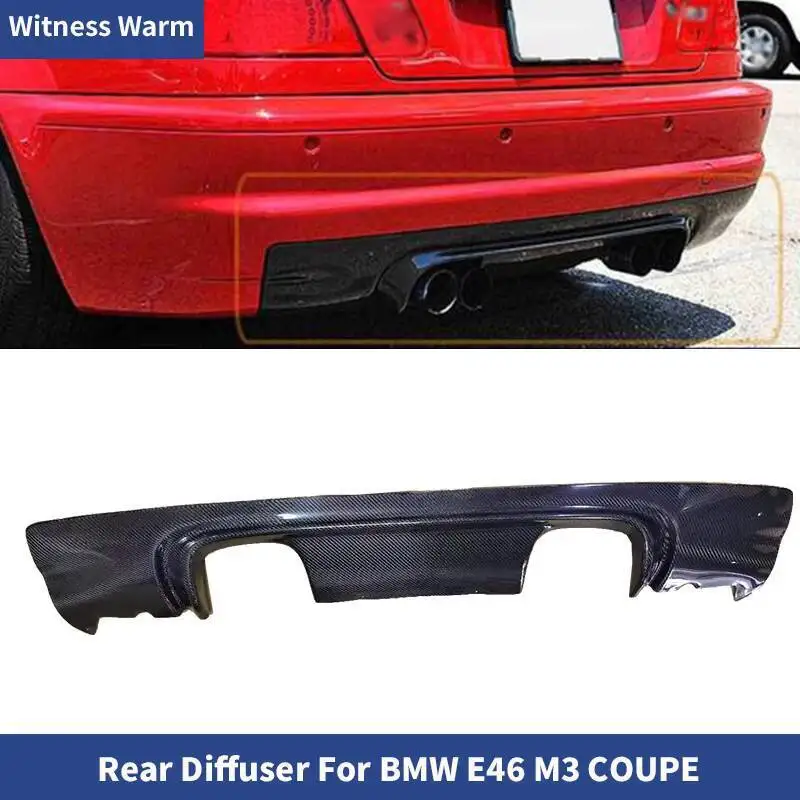 E46 véritable Fiber de carbone diffuseur arrière pare-chocs becquet lèvre pour BMW E46 M3 coupé 2 portes 2001-2006