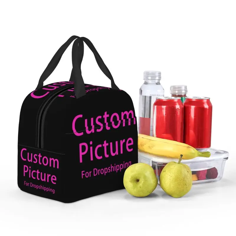 Personalized Custom Photo Logo Insulated Lunch Box DIY Print Reusable Warm Cooler Thermal Lunch Bag Picnic Container Tote Bags