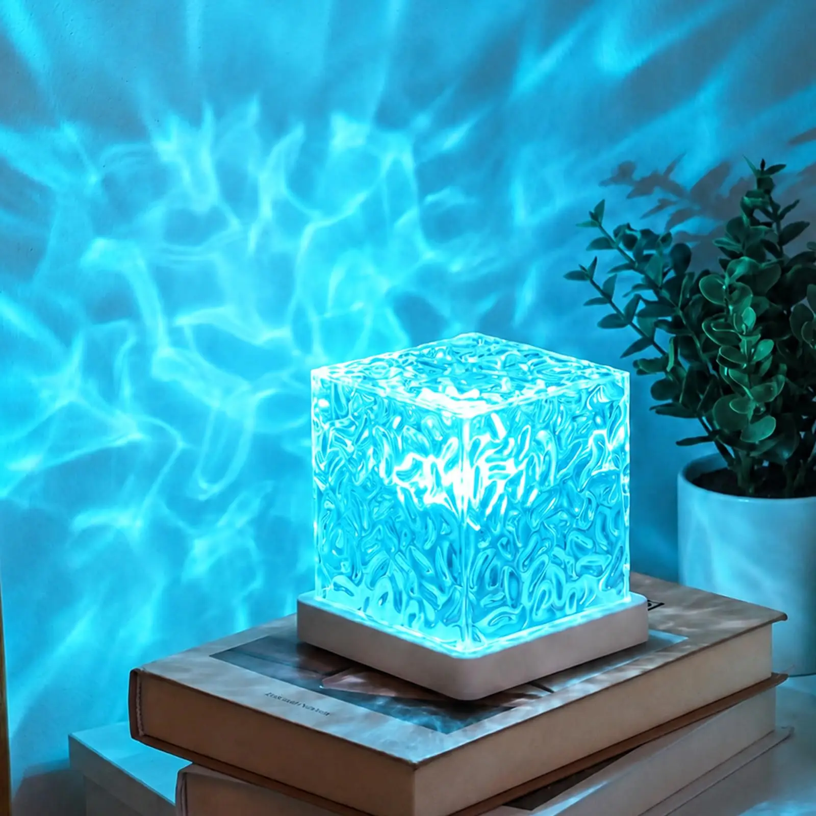 Ocean Wave Projector Lamp for Environmental Lighting, Magic Cube Aurora Projector, 16 Colors and Dynamic Wave Effects, Suitable for Living Room and Bedroom Decoration, and a Great Christmas Gift for Teenagers